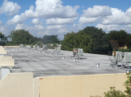 Roof before roof coating applied